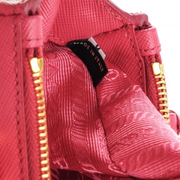 PRADA  Saffiano Mini Galleria Double Zip Tote Peonia - Picture 6 of 7